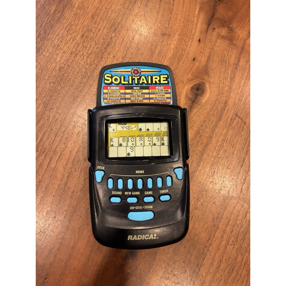 Solitaire Handheld Electronic Game - Radica Model 3620 - Tested & Working!